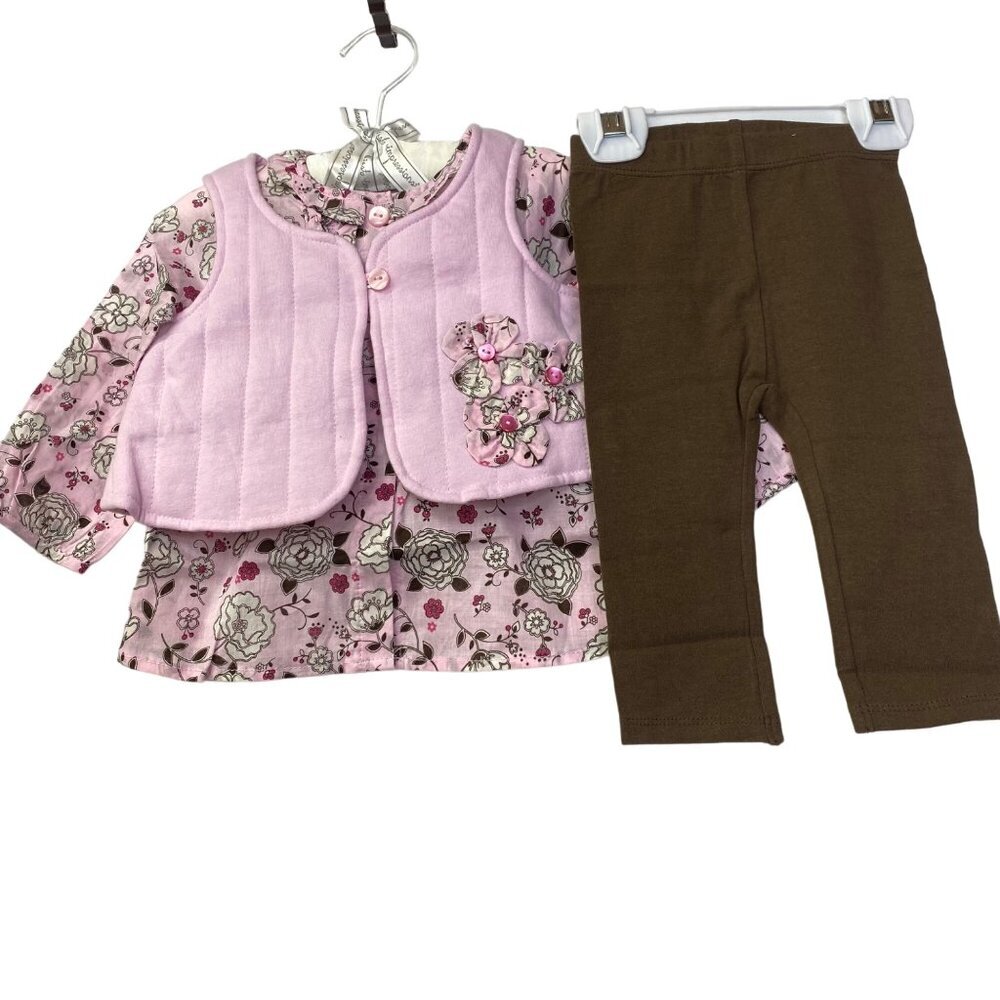 FIRST IMPRESSION BABY GIRL 6-9 MOS 3 PCS SET OUTFIT NWT